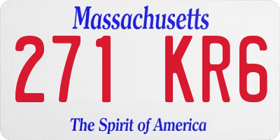 MA license plate 271KR6