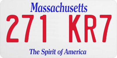 MA license plate 271KR7