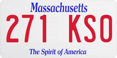 MA license plate 271KS0