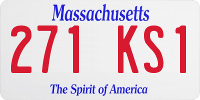MA license plate 271KS1