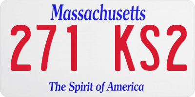 MA license plate 271KS2