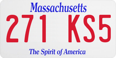 MA license plate 271KS5