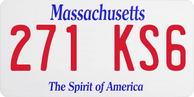 MA license plate 271KS6