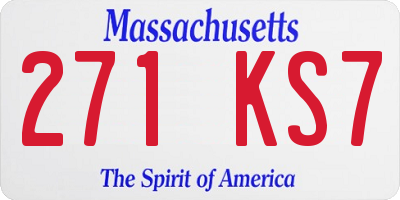 MA license plate 271KS7