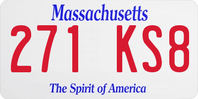 MA license plate 271KS8