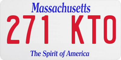 MA license plate 271KT0