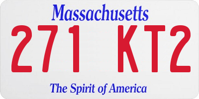 MA license plate 271KT2
