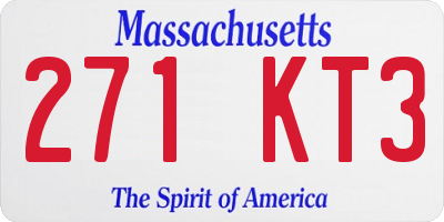 MA license plate 271KT3