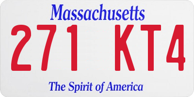 MA license plate 271KT4