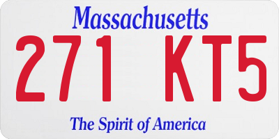 MA license plate 271KT5