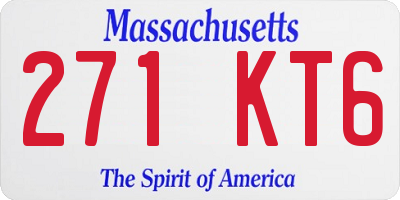 MA license plate 271KT6