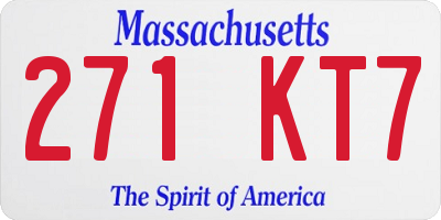 MA license plate 271KT7