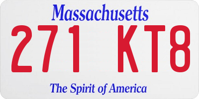 MA license plate 271KT8