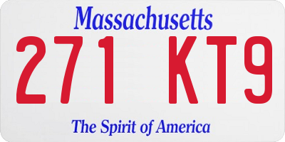 MA license plate 271KT9