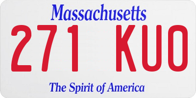MA license plate 271KU0