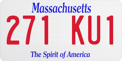 MA license plate 271KU1