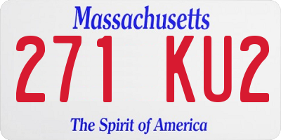 MA license plate 271KU2