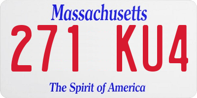 MA license plate 271KU4