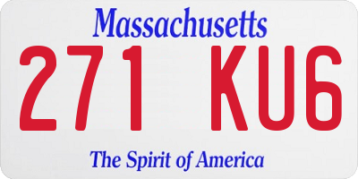 MA license plate 271KU6