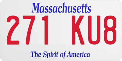MA license plate 271KU8