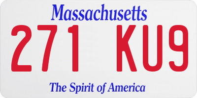MA license plate 271KU9