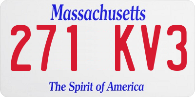 MA license plate 271KV3