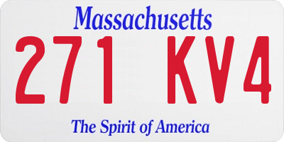 MA license plate 271KV4