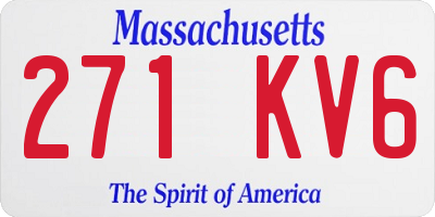 MA license plate 271KV6