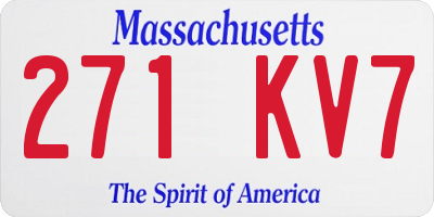 MA license plate 271KV7