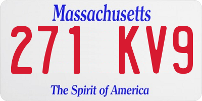 MA license plate 271KV9