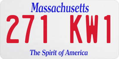 MA license plate 271KW1
