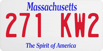 MA license plate 271KW2