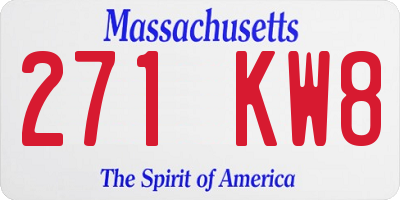MA license plate 271KW8