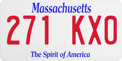 MA license plate 271KX0