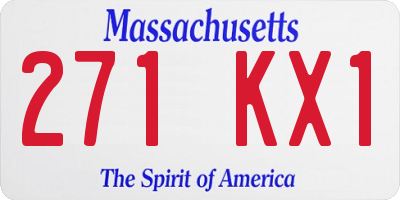 MA license plate 271KX1