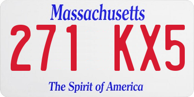 MA license plate 271KX5