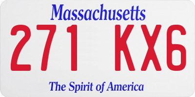 MA license plate 271KX6