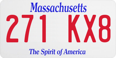 MA license plate 271KX8