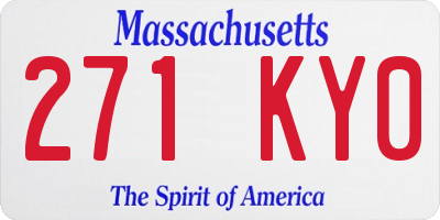 MA license plate 271KY0