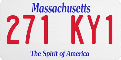 MA license plate 271KY1