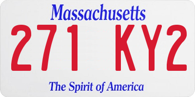 MA license plate 271KY2