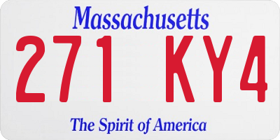 MA license plate 271KY4