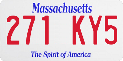MA license plate 271KY5