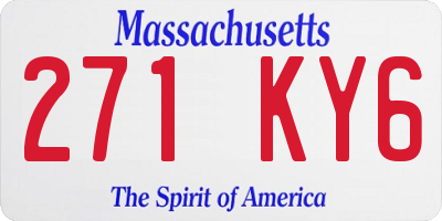 MA license plate 271KY6