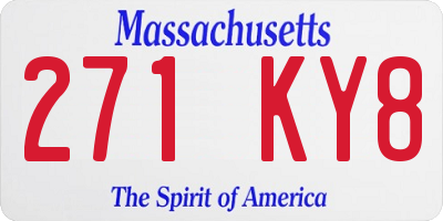 MA license plate 271KY8