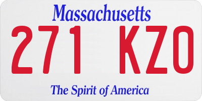MA license plate 271KZ0