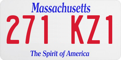 MA license plate 271KZ1