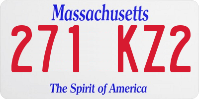 MA license plate 271KZ2