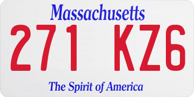 MA license plate 271KZ6