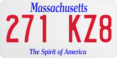 MA license plate 271KZ8